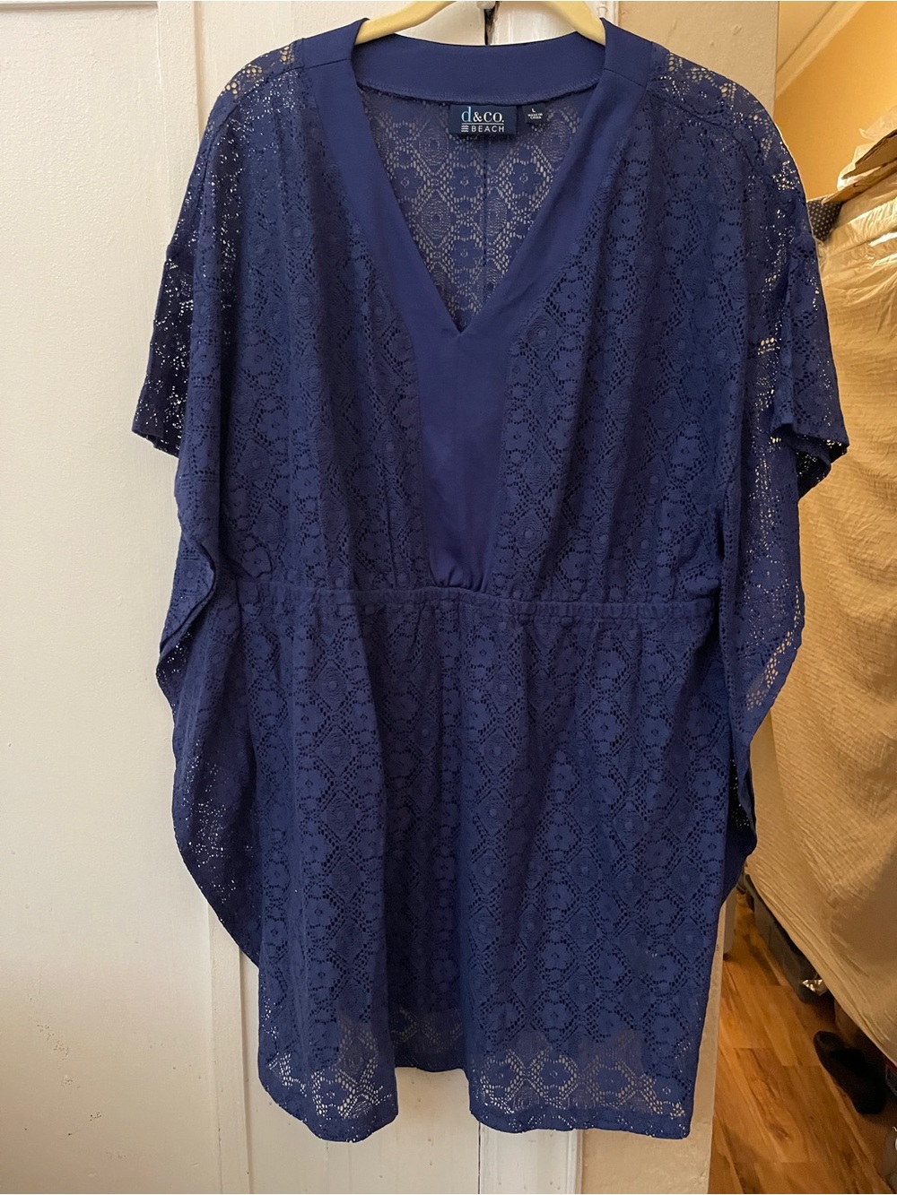 Women’s Lace Overlay Dress in Blue NWOT